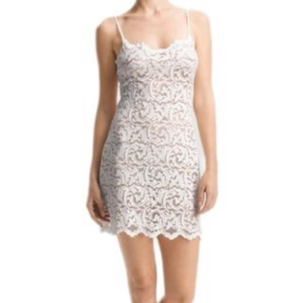 Natori White Lace Slip with Thong - Brand New with Tags